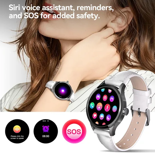 Vista 9 de Relojes inteligentes para mujer, rastreador de fitness HD de 1.27 pulgadas (respuesta/hacer llamadas), más de 120 modos deportivos con monitor
