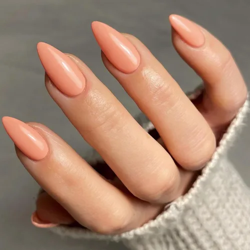 Vista 30 de Uñas postizas de presión con forma de almendra rosa de longitud media estilo stiletto, uñas artificiales de gel suave reutilizables acrílicas