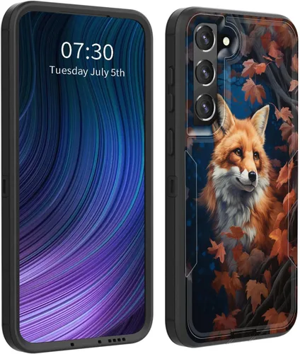 Vista 34 de Funda para Galaxy S23 5G, híbrida de doble capa (tapa a prueba de polvo integrada) (soporte magnético para automóvil) a prueba de golpes, protección