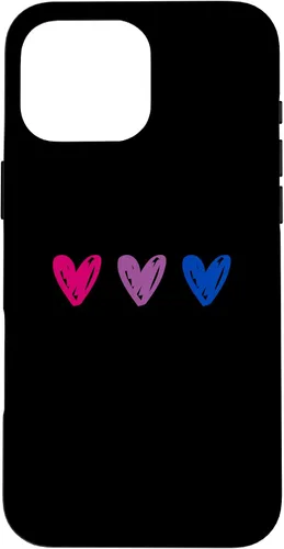 Vista 19 de iPhone 16 Bisexual Pride Hearts Bi Pride Flag Case