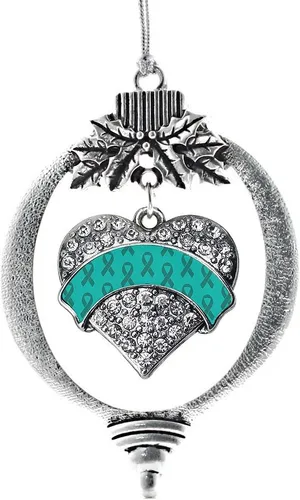 Vista 232 de Inspired Silver - Adorno con dije de hermana gemela - Adornos navideños de plata con circonitas cúbicas
