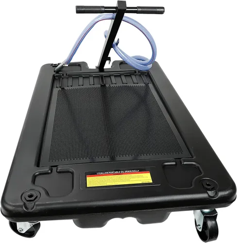 Vista 3 de Bandeja de drenaje de aceite de perfil bajo de 17 galones con bomba eléctrica de 110 V manguera de 8 pulgadas