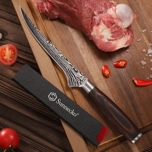Vista 5 de Sunnecko Cuchillo de deshuesado de 6 pulgadas, cuchillo de carnicero