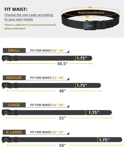 Vista 4 de IDOGEAR SPORTS - Cinturón táctico de rátchet de ajuste rápido Nylon resistente 1000D para EDC, CCW y uso en servicio