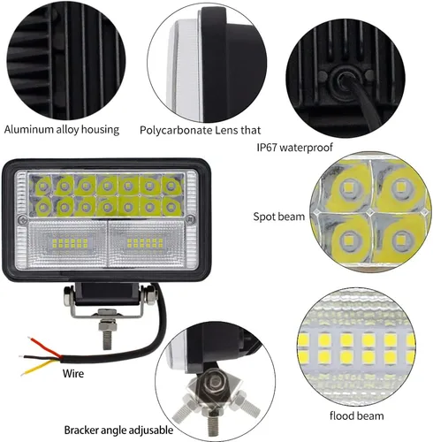 Vista 4 de STDYSUN Luces LED de trabajo para tractor, 2 unidades de aproximadamente 6 pulgadas, luces de conducción de haz combinado, luces auxiliares