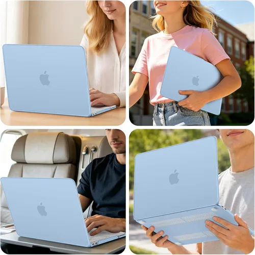 Vista 6 de MOSISO Compatible con MacBook Neo Case 13 pulgadas 2026 A3404 A18 Pro Chip Azul (Air Blue)