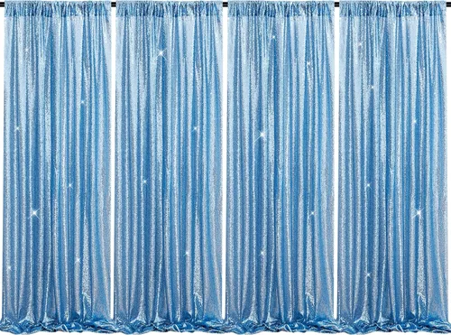 Vista 46 de B-COOL Cortinas de Fondo de Lentejuelas Azul Bebé 2 Piezas 2ftx8ft Fotografía para Fiestas Fondo Brillante Cortinas para Prom Bodas Baby Shower