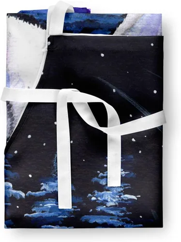 Vista 3 de Caroline's Treasures SS8400APRON Starry Night Siberian Husky Delantal de Cocina, Servidor de Cocina, Hornear Manualidades Jardinería para Adultos