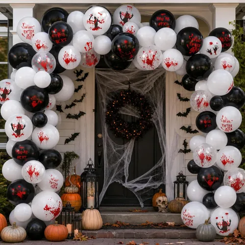 Vista 4 de Aoriher - 45 globos de látex de zombi sangriento de 12 pulgadas