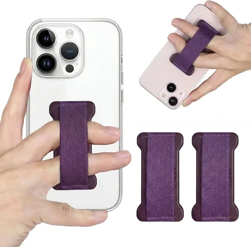 Vista 17 de Soporte de agarre para teléfono de mano, soporte universal para teléfono con correa para dedo, agarre para selfie compatible con la mayoría de 3