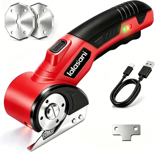 Vista 8 de Cordless Electric Scissors for Cardboard, Automatic Box Cutter (Orange, 1.0)