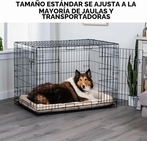 Vista 9 de Furhaven Cama para Perros para Perros Medianos/Pequeños y Gatos de Interior, 100% Lavable, Dimensionada para Adaptarse a Jaulas - Almohadilla