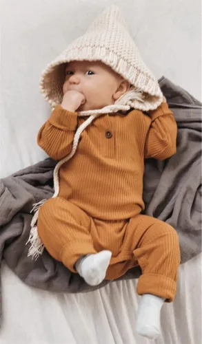 Vista 3 de Eghunooy Mameluco de una pieza de color sólido para bebé niño y niña