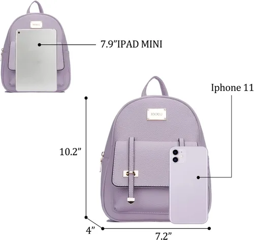 Vista 4 de KKXIU Mochila pequeña para mujer, bolso convertible de cuero para mujer