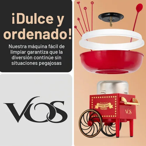 Vista 9 de VOS Mini Máquina de Algodón de Azúcar para Niños, Máquina Roja Retro para Hacer Dulces de Azúcar, Kit de Máquina de Algodón de Azúcar: incluye 15