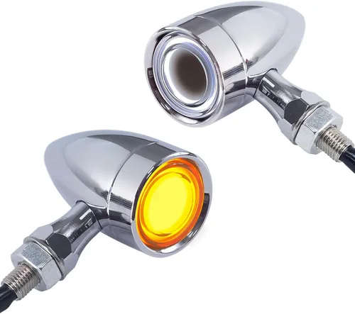 Vista 17 de FATECIM 2 luces traseras LED para motocicleta, intermitentes, luces de freno con visera, luces traseras de motocicleta, intermitentes traseros