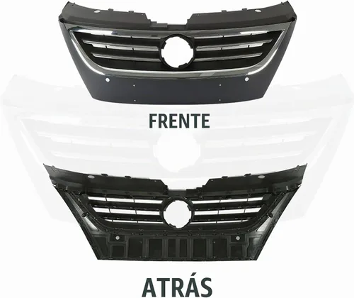 Vista 2 de Parrilla cromada delantera superior cromada con ajuste cromado apto para 2009 2010 2011 2012 VW Volkswagen Passat CC