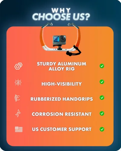 Vista 7 de Movo GB-U80T Equipo de buceo submarino con soportes de zapata fría, correa – Compatible con GoPro Hero, HERO6, HERO7, HERO8, HERO9, HERO10, HERO11