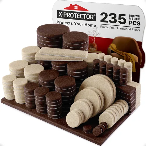 Vista 14 de X-PROTECTOR - Almohadillas de fieltro para muebles, 133 unidades, almohadillas de fieltro para patas de muebles, los mejores protectores de piso