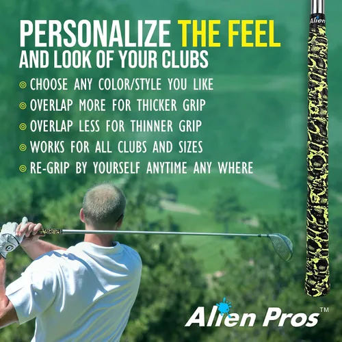 Vista 6 de ALIEN PROS Paquete de 6 cintas de agarre de golf Magic & Lizard Mix – ReGrip en 1 minuto