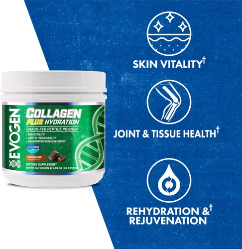 Vista 2 de Evogen Collagen Plus Hydration - Colágeno alimentado con pasto para mujeres y hombres Péptidos de colágeno en polvo Colágeno en polvo que apoya