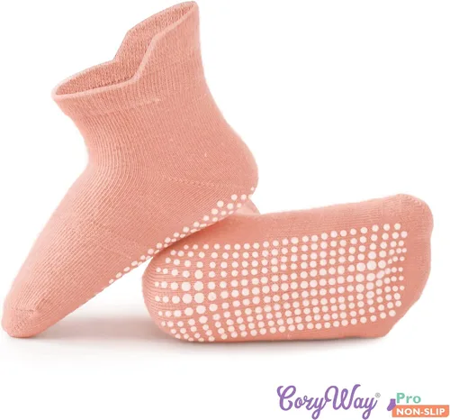 Vista 5 de CozyWay - Calcetines antideslizantes para bebés niños y niñas paquete de 6 y 12 unidades calcetines y tobilleras antideslizantes para bebés y niños