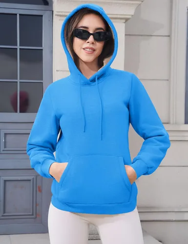 Vista 62 de MAGCOMSEN Sudaderas con capucha para mujer, con forro de sherpa, de vellón, para invierno, cálido, pesado, de algodón, con bolsillo