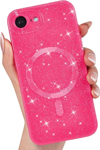 Vista 90 de LoeoeL Funda para iPhone 12 con Purpurina Compatible con Magsafe, Femenina Linda Brillante Magnética Mag Safe Bonita Funda para Teléfono