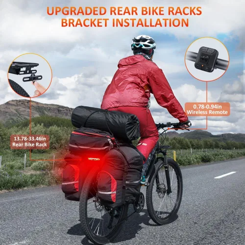 Vista 2 de Onvian Smart Bike Tail Light with Turn Signals, Rechargeable Bicycle Horn Bike Alarm with Remote, Auto-Sensing Bike Turn Signals Light Alarm