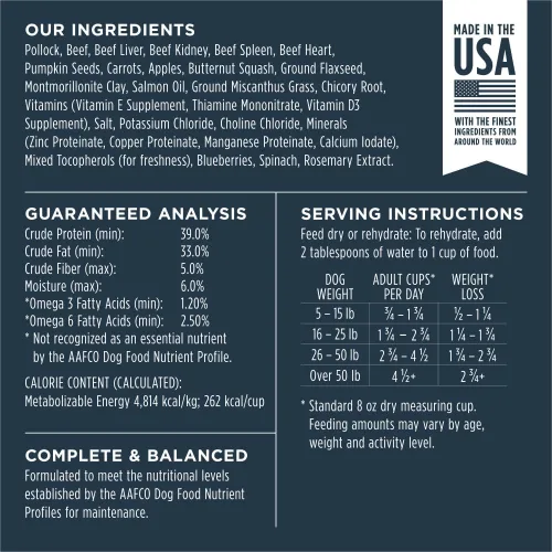 Vista 8 de Instinct Raw Meals Alimento para perros Pollock liofilizado, bolsa de 9 onzas
