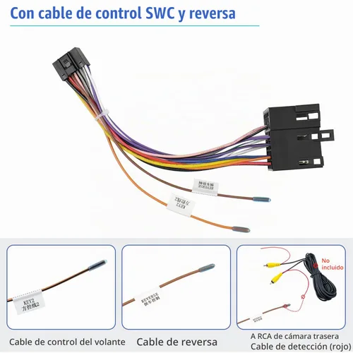 Vista 6 de Radio Stereo Wiring Harness Adapter Replacement for Hyundai Kia Conector de radio de 36 pines, arnés de cable estéreo ISO de 16 pines compatible