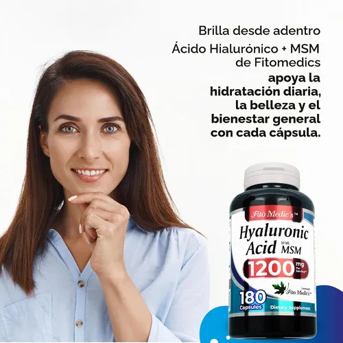 Vista 3 de FITO MEDIC'S Laboratorio Ácido hialurónico Cápsulas de ácido hialurónico con MSM, 180 Cápsulas Acido hialurónico