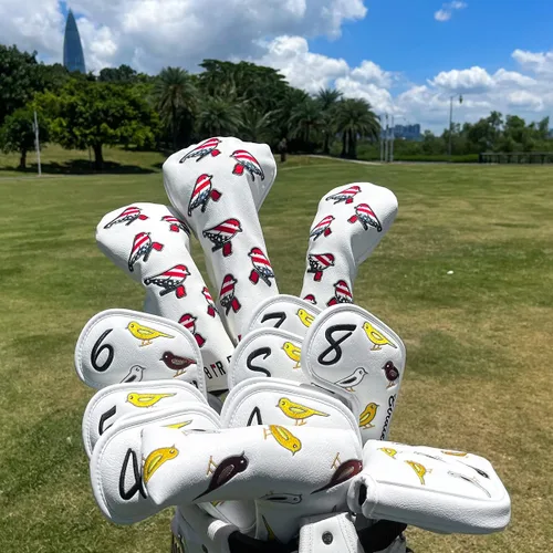 Vista 4 de Cubiertas para cabeza de golf, cubierta para driver, cubierta para madera 3, cubiertas para cabeza de híbrido, bordado, bandera estadounidense