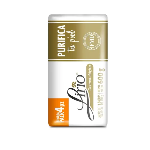 Vista 2 de Lirio Derma Bar Jabón Dermatológico, jabón corporal de 5.3 onzas, paquete de 4
