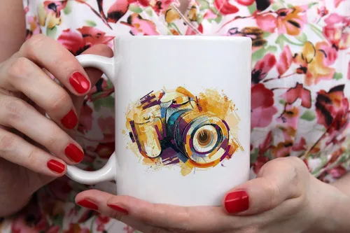 Vista 4 de Taza de cerámica blanca de 11 onzas, regalos únicos para hombres o mujeres, para él o ella, idea de regalo para fotógrafos, mamá, papá, niños, hijo