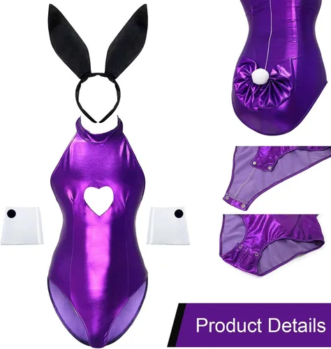 Vista 5 de shyhand Disfraz de anime de conejito senpai de una pieza, conjunto de medias para mujer