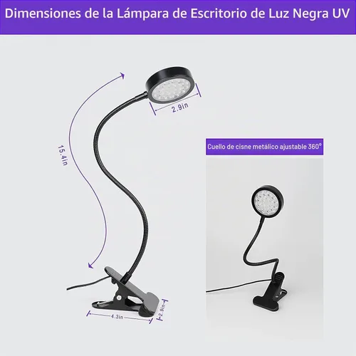 Vista 6 de Lámpara de curado de cuello de cisne de luz UV, 5W, lámpara ultravioleta