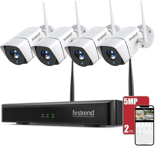 Vista 10 de Firstrend Sistema de cámara de seguridad inalámbrico, kit NVR CCTV de 8