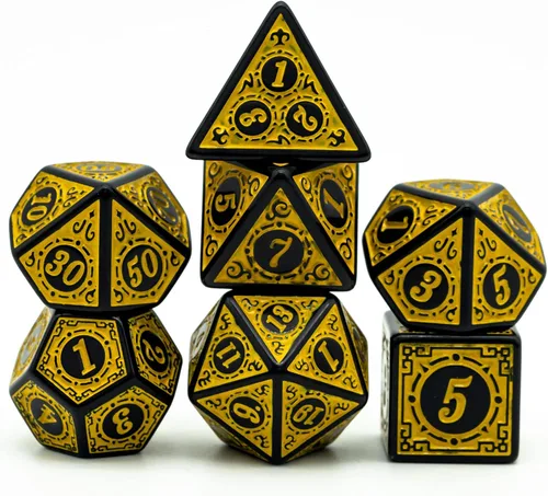 Vista 26 de Juego de 10 dados poliédricos DND (70 piezas) con 2 bolsas de cuero, juego de dados D&D para Calabozos y Dragones, juegos de mesa RPG