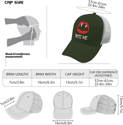 Vista 4 de devor Gorra de béisbol Bite Me para mujer, divertida gorra de béisbol ajustable