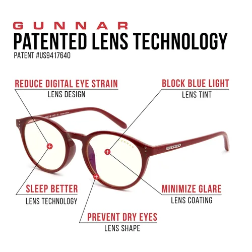 Vista 5 de GUNNAR - Gafas prémium para juegos y computadora - Bloquean el 35% de la luz azul - Adjunto, ónix, tinte transparente