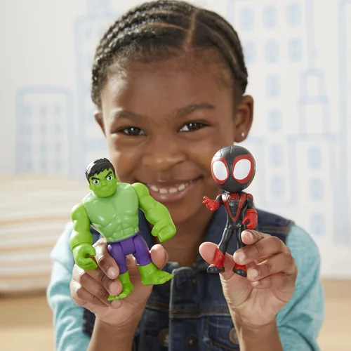 Vista 6 de Marvel Hasbro - Paquete de figuras de acción de Spidey y sus increíbles amigos, revelación de héroe, con función de máscara abatible, a escala de 4