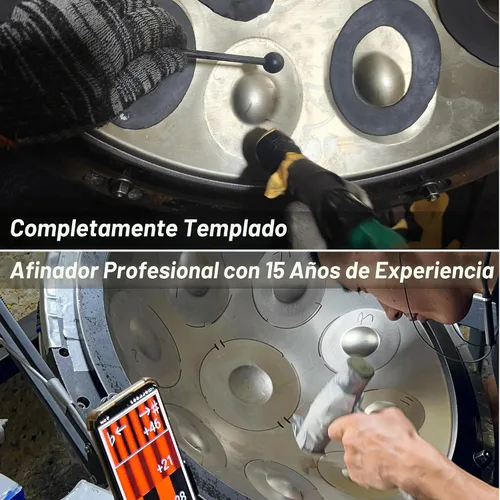 Vista 4 de Tambor de mano de 22 pulgadas para adultos 9 notas - tambor de mano Negro
