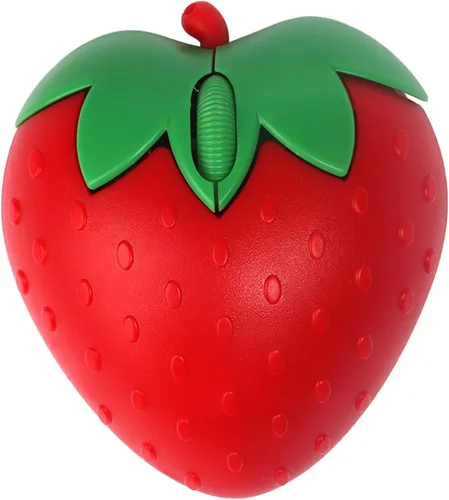 Vista 8 de Ratón inalámbrico Bluetooth con forma de fresa de fruta linda 2.4 GHz y Bluetooth 1000 DPI Ratones ópticos para computadora con receptor USB, mouse