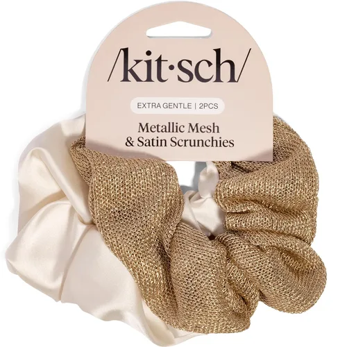 Vista 27 de Kitsch - Coleteros de satén para mujer, bandas para el cabello sin daños, cameo, 5 piezas Wake Up Frizz-Free, No Crease Hair Ties, Softer Than