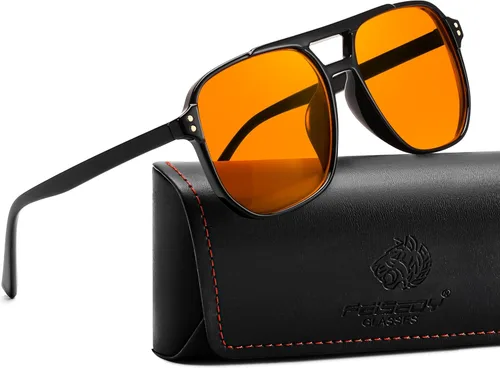 Vista 15 de FEISEDY Blue Light Glasses for Computer Gaming Anti Eyestrain Glasses G2835 Blue Light Blocking,Orange/Yellow/Red Lens,Anti Glare,Sleep