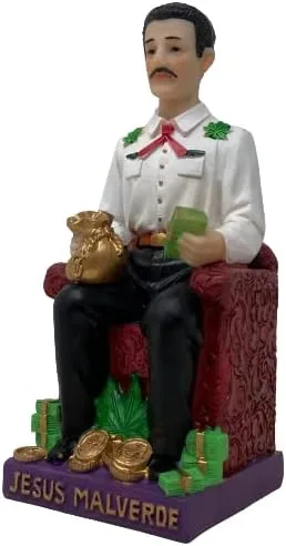 Vista 2 de Cannan Jesús Malverde 6" "Bandido Generoso Malverde Ángel de los Pobres Narco Santo Figura