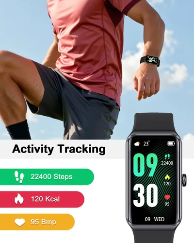 Vista 3 de DeerRun Monitor de actividad física para hombres y mujeres, monitor de salud 24/7 con frecuencia cardíaca y seguimiento del sueño, IP67 impermeable