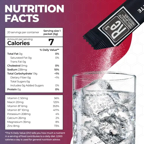 Vista 5 de Re3 - Rehydrate - Replenish - Recover Paquetes de electrolitos en polvo. Sin azúcar, 7 cal, 1.4 carbohidratos. La mejor mezcla de vitaminas