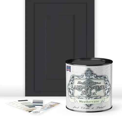 Vista 15 de Pintura TODO EN UNO, Abbey (gris cálido), Muestra de 8oz - Pintura duradera para gabinetes y muebles. Imprimación y capa superior incorporadas,